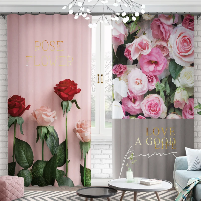 Светонепроницаемые занавески s цветочные для гостиной жалюзи спальни из ткани