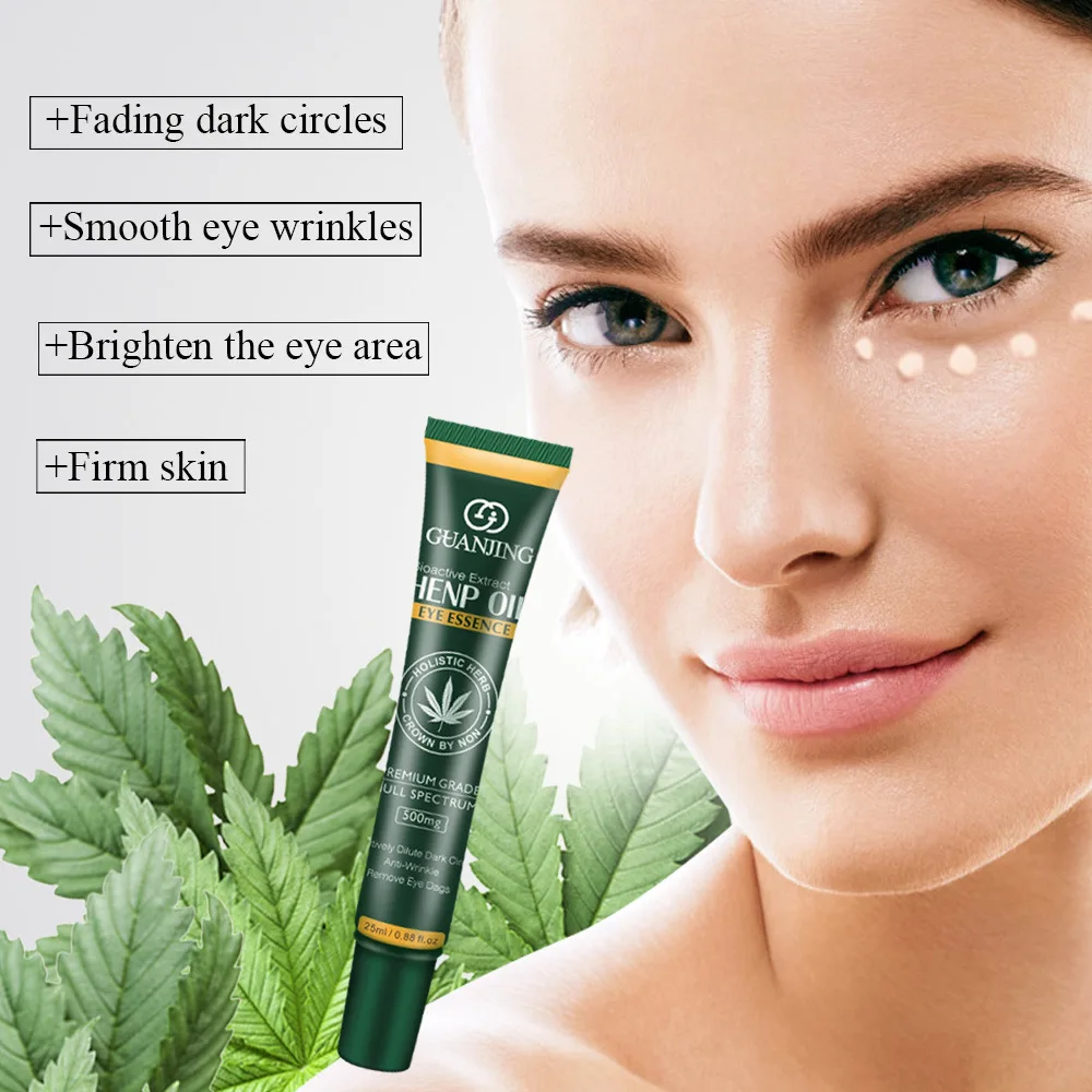 

25ml Hemp Oil Eye Cream Pulling Compact Eye Skin Eliminate Dark Circles Cannabis Seeds Serum Desalination Eye Pattern