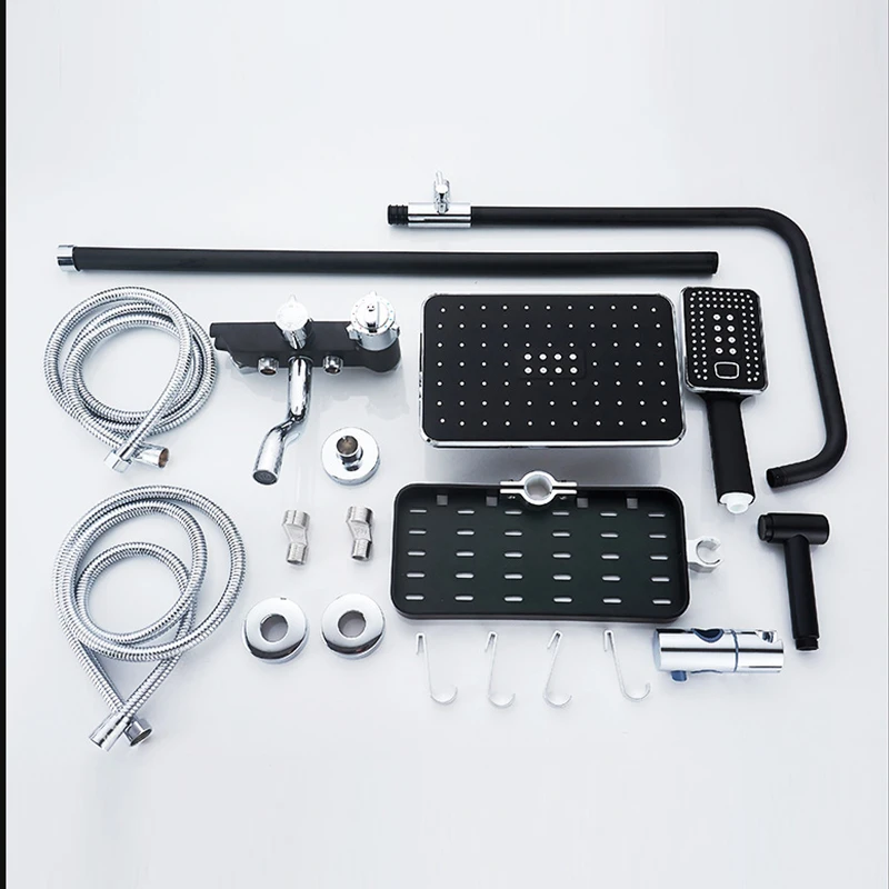 

Wall Mounted Bathroom Thermostatic Shower Faucet Set Constant Temperature Control Bath Faucet Shower System Spout Faucet