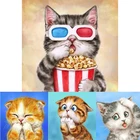 Алмазная 5D картина XMQ, рисунок с кошками, домашний декор, аксессуары, полная мозаика