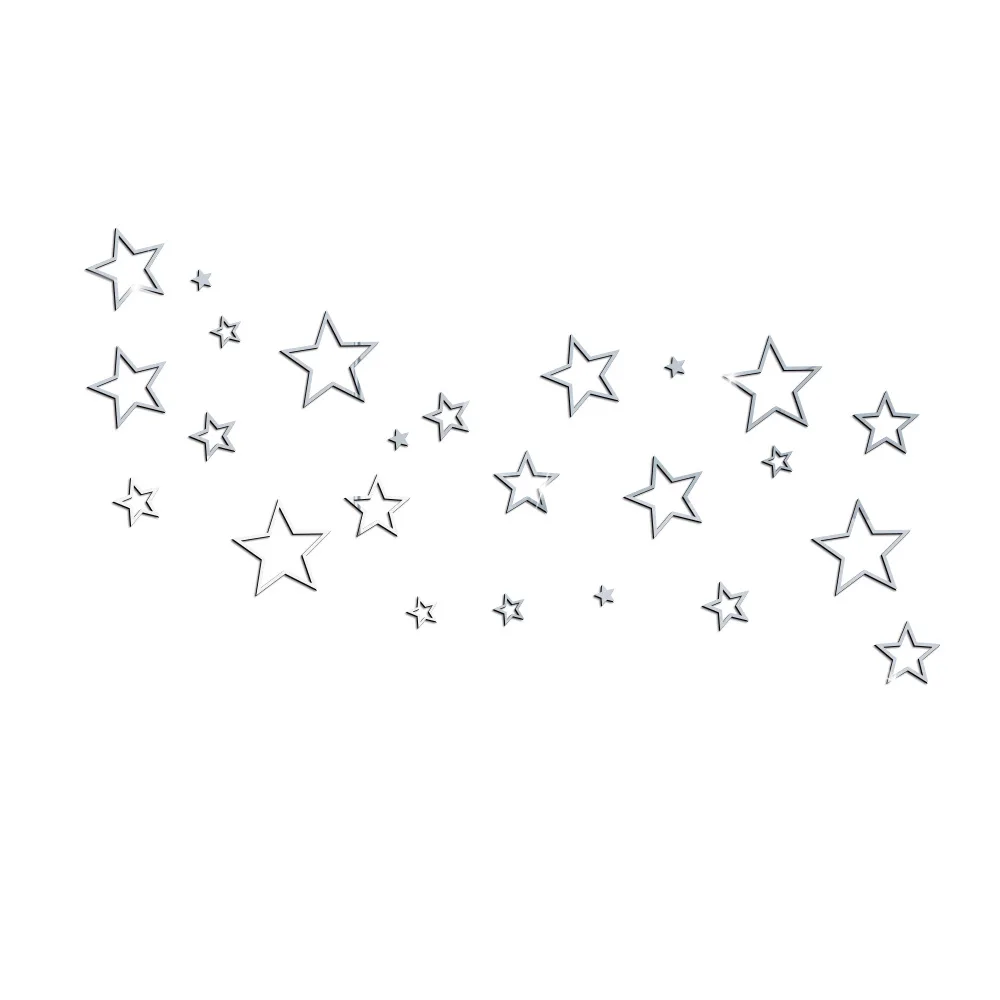 

Stars Wall Stickers 3D Mirror Sticker for Childrens' Kids Rooms Bedroom Background Decoration Mural Decal Acrylic Home Decor