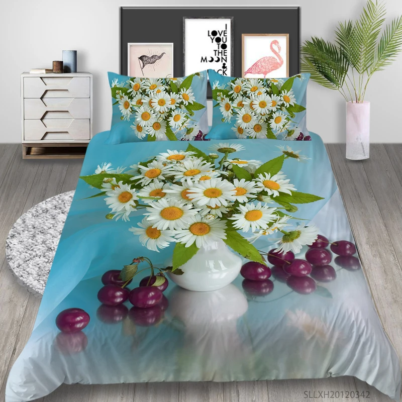 

3D Dandelion Bedding Set King Size Duvet Cover Set Pillowcase Queen Double Modern Home Bed Set Pillowcase 2/3 Pcs Dropship