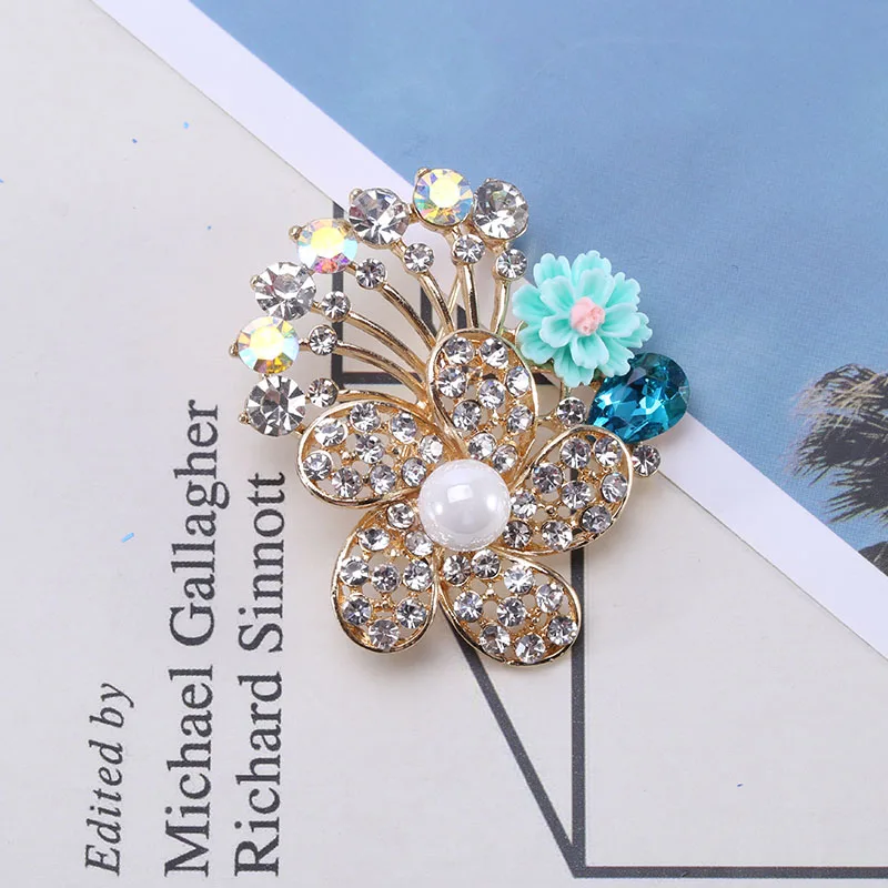 Модная брошь в виде цветка Корейском стиле роскошная атмосферная высокого