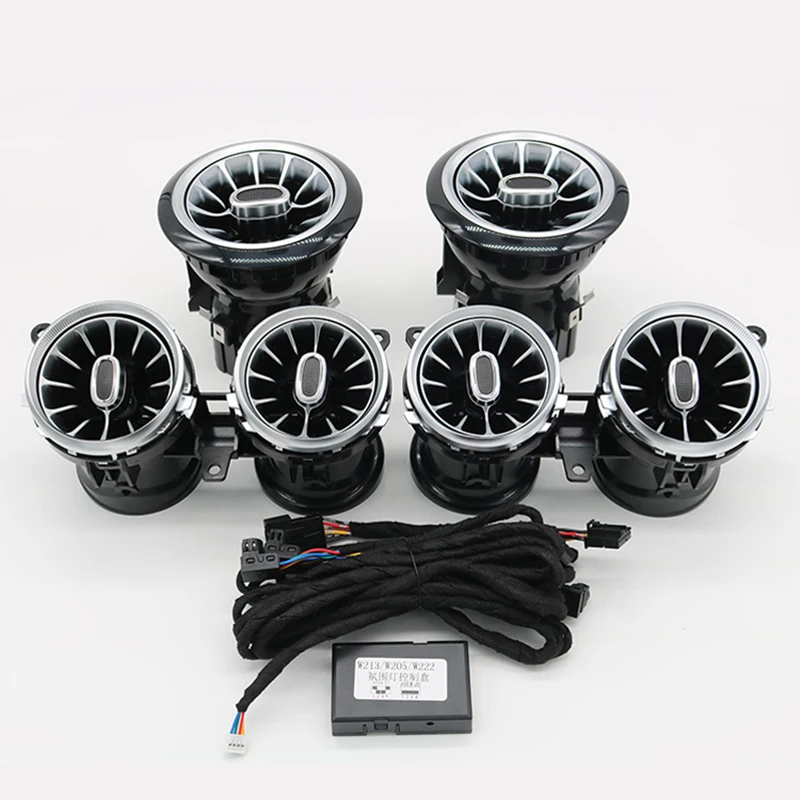 

Sale Car turbo shape LED air conditioning vent 64 color Ambient Light modificatio For Mercedes-Benz E-Class W213 W238