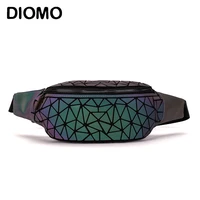 diomo fanny packs waist pack for women luminous holographic traveling bum bag
