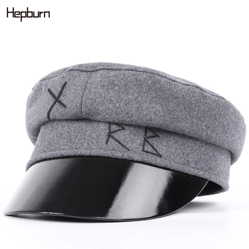 Хепберн бренд для мужчин и женщин Военная Кепка вышивка хлопок восьмиугольная