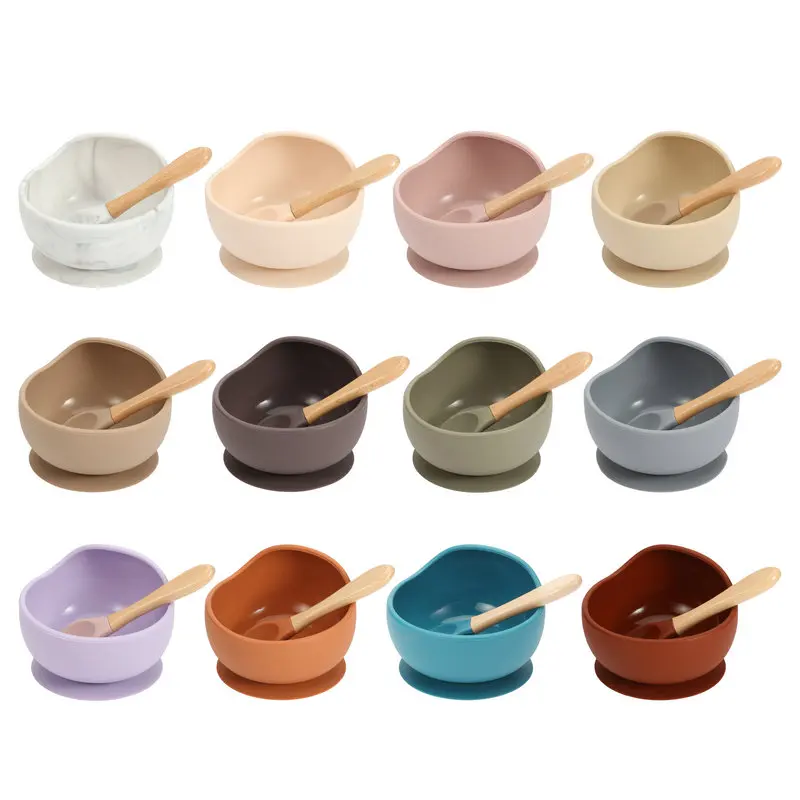 

2PCS Wooden Silicone Spoon Fork Organic BPA Free Material Soft Feeding Tableware Toddlers Infant Dinner Accessories Food Grade
