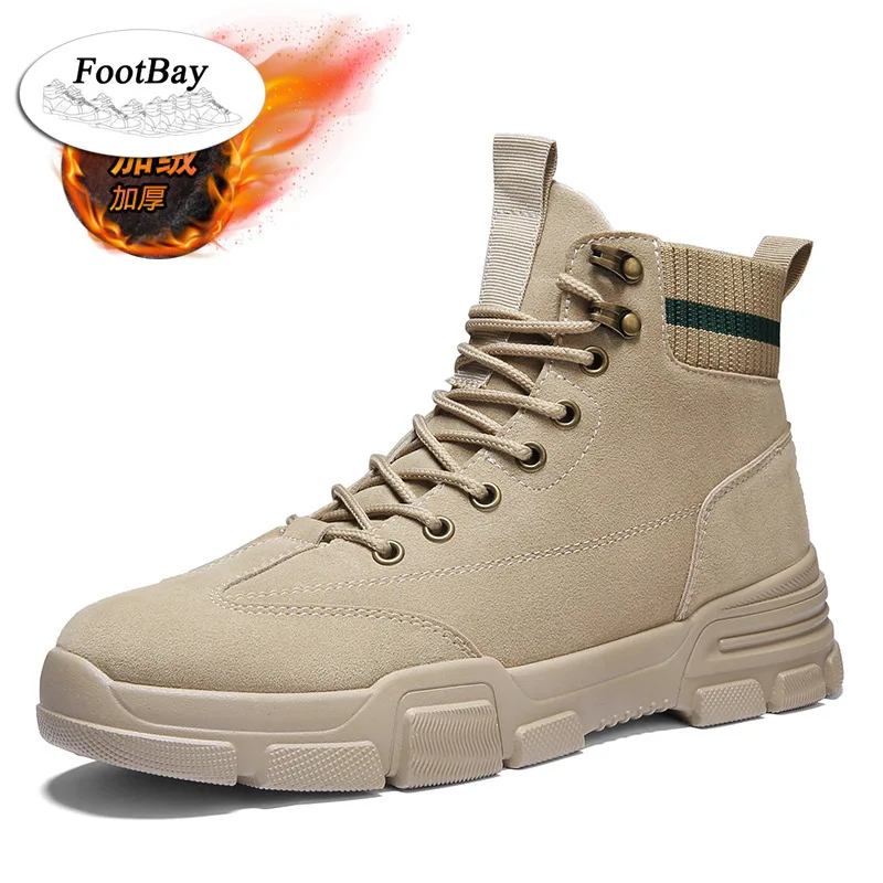 

Модные теплые плюшевые высокие мужские ботинки, высококачественные повседневные спортивные мужские зимние ботинки на платформе с мехом 2021