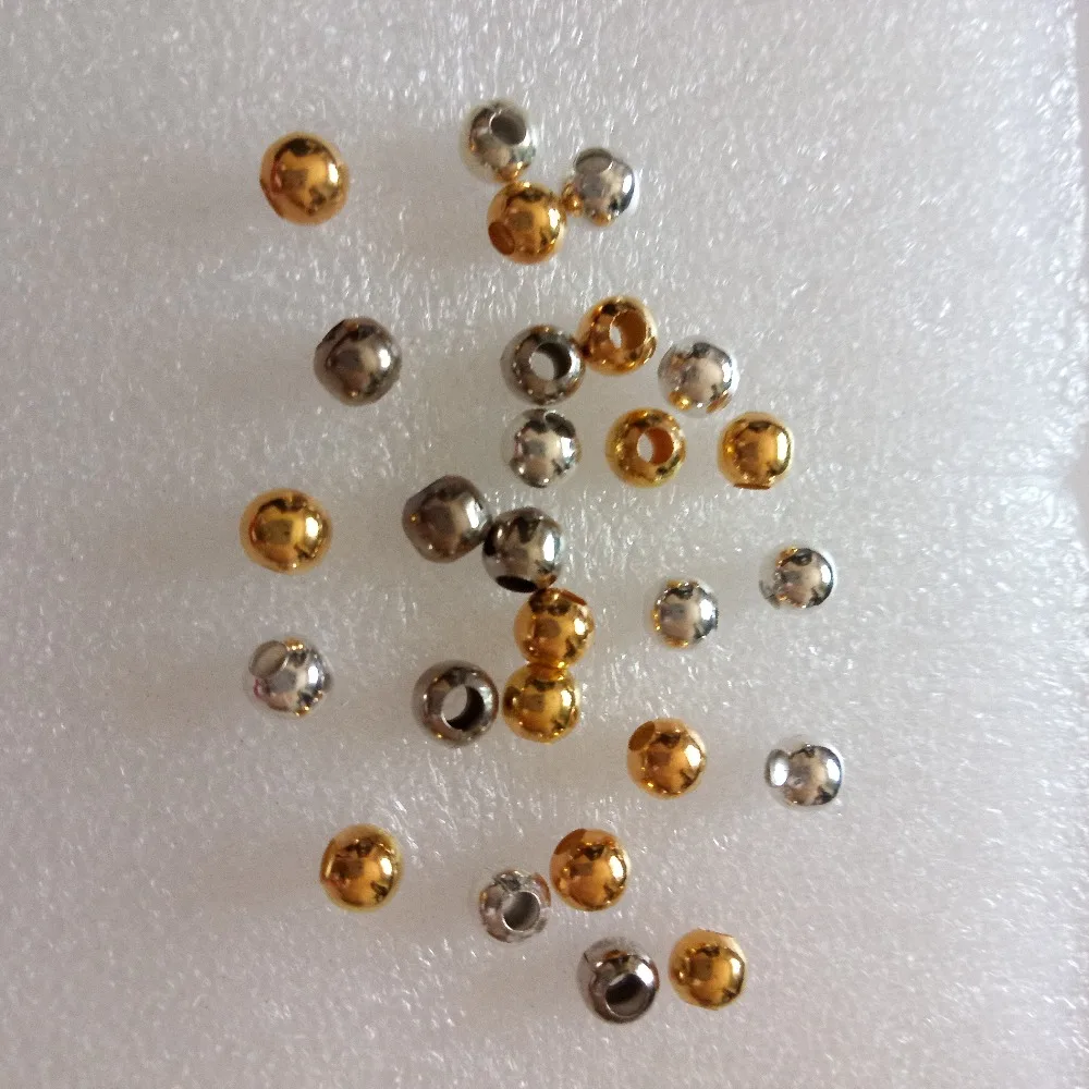 Круглые шарики с большим отверстием для браслетов своими руками 4/6/8 мм