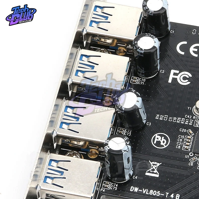 4 порта PCI E к USB 3 0 HUB Express адаптер расширения скорость 5 Гбит/с надежный через чипсет
