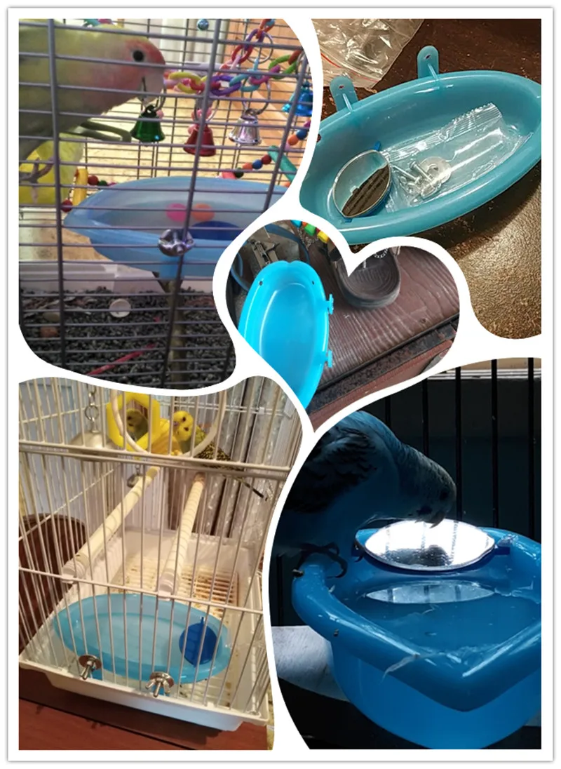 Попугай ванна с зеркалом клетка для домашних животных аксессуары птица зеркало