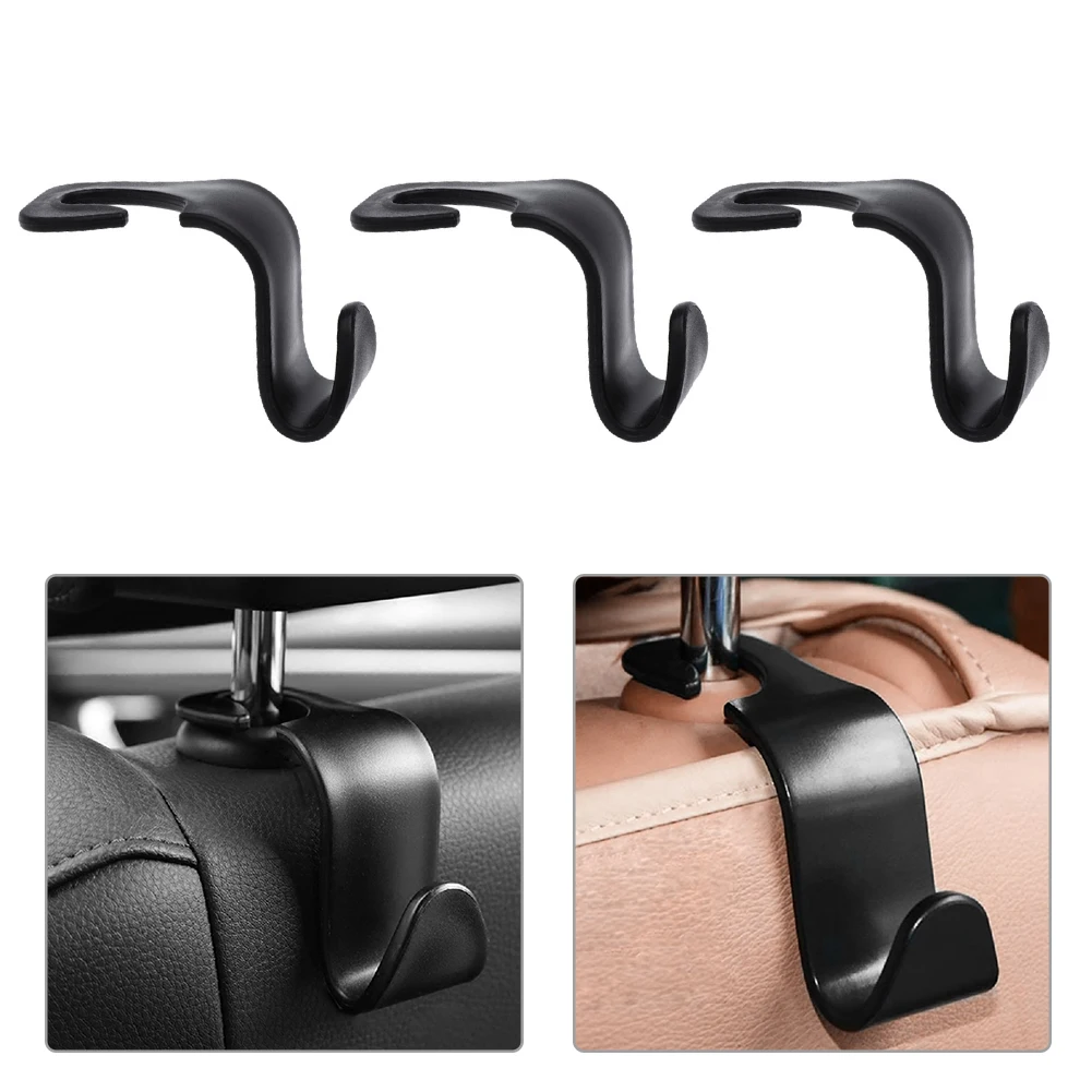 

4Pcs Universal Car Chair Hooks Vehicle Interior Storage Organizer Headrest Purse Handbag Hanger Car Accessories