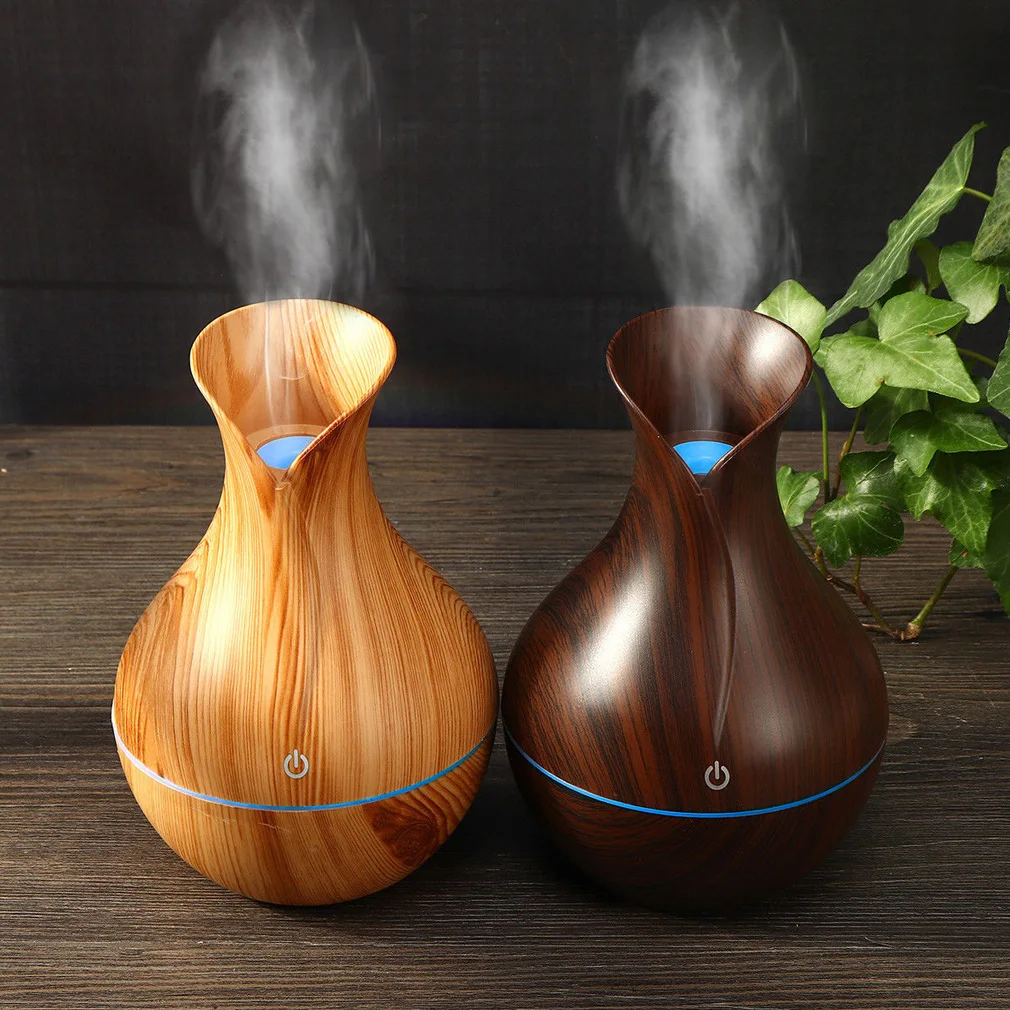 

USB Electric Air Humidifier Mini Wood Grain Aroma Diffuser Essential Oil Aromatherapy Cool Mist Maker With LED Use For Home