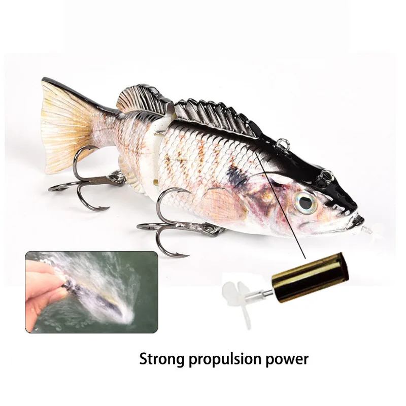Luya Propeller Auto Electric Wobbler Fishing Lure Artificial Tackle Multi Jointed Bait 3D Fish USB Rechargeable Crankbait Gears enlarge