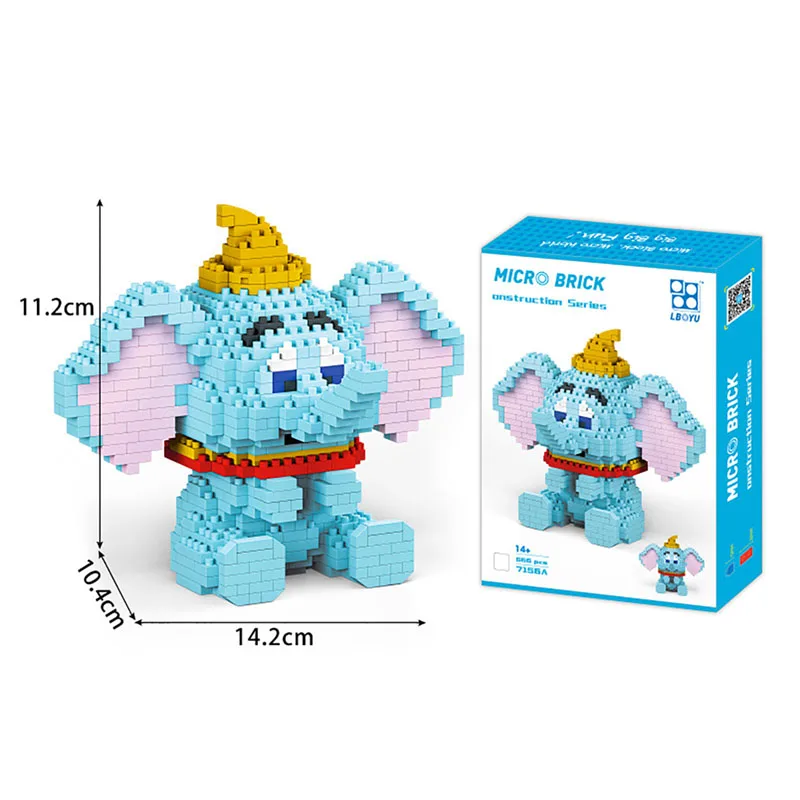 

Cute Dumbo model Diamond small particle building blocks Animal model building blocks Toys for training children's endurance