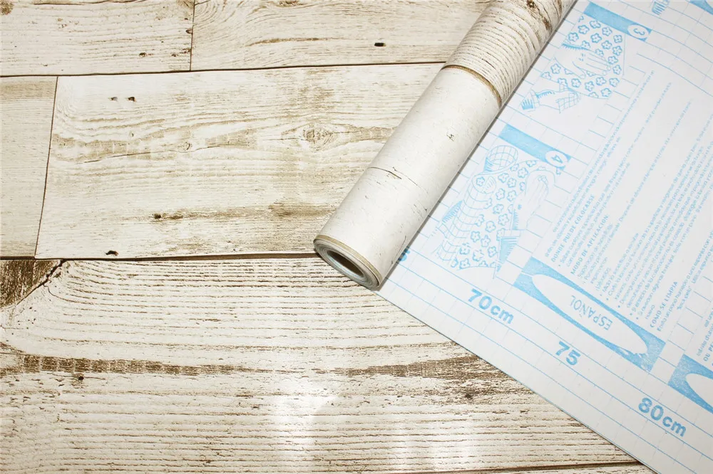 Самоклеящаяся настенная бумага HDHome виниловая с древесной текстурой для стен