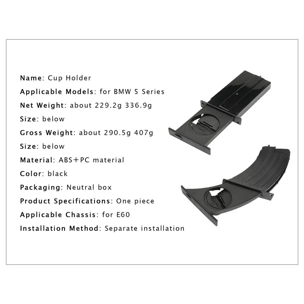 

Car Front Left Cup Holder Drink Rack For BMW E60 5 Series 520i 525i 528i 2003-2010 Cup Holders Auto Accessories