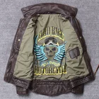 Мужская повседневная кожаная куртка, коричневая винтажная приталенная куртка из натуральной воловьей кожи, модель 5XL на осень, 2021