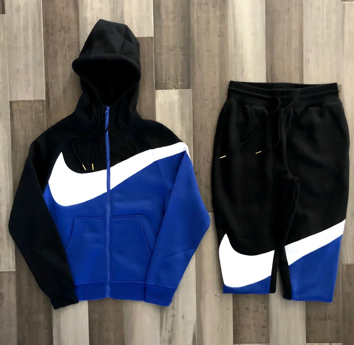

Color Spliced Hip Hop Casual Men's Sets 2021 Korean Style 2 Piece Sets Clothes Men Streetwear Fitness Male Tracksuit
