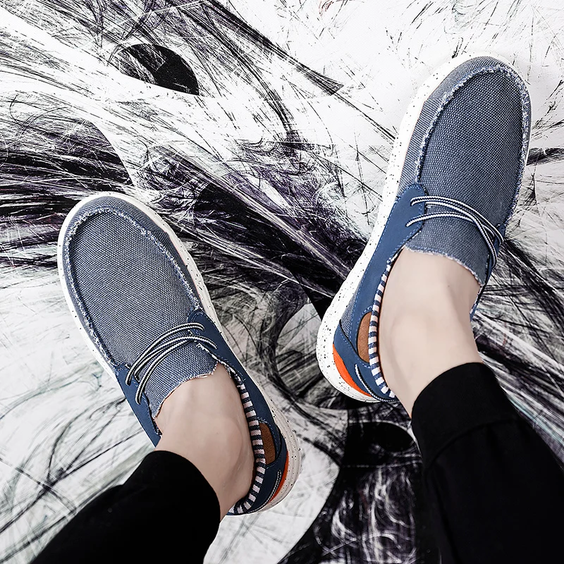 

2021 new Comfortable Men Loafers Breathable Oxford Fabric Driving Flats Classic Men's Casual Shoes Vintage Leisure Shoe