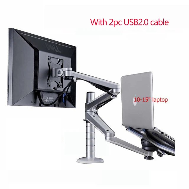 OA-7X With 2xusb2.0 OA-7X мультимедийный настольный двойной кронштейн 25 дюймов ЖК-дисплей Monior держатель+ подставка для ноутбука стол полный движения двойной монитор крепление Arm Stand - Цвет: OA-7X With 2xusb2.0