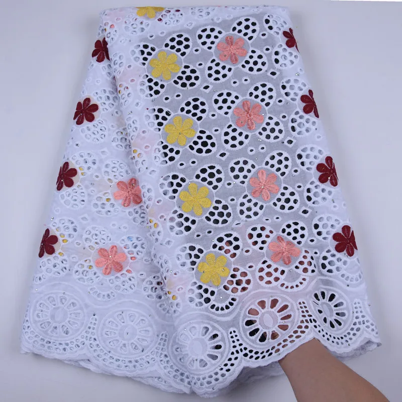 Высококачественная африканская кружевная ткань из 100% хлопка мягкие отверстия