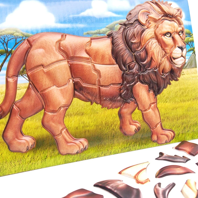 Детские 3D наклейки-пазлы с животными игра для мальчиков детский сад головоломки