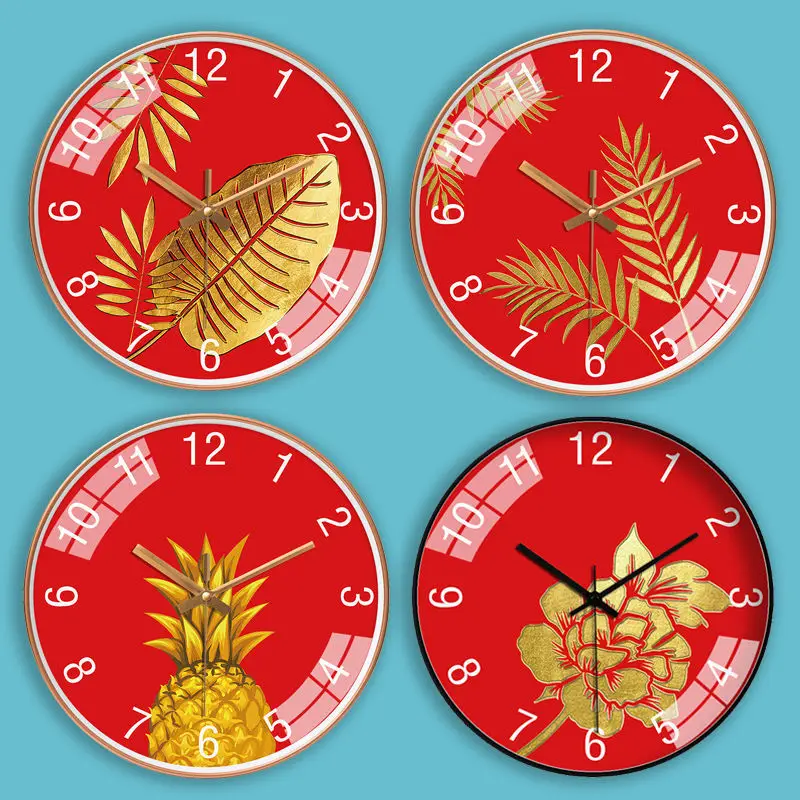 Watch Wall Clock Living Room Home Atmosphere Free Punch Creative Fashion Simple Net Red Bedroom Mute New | Дом и сад