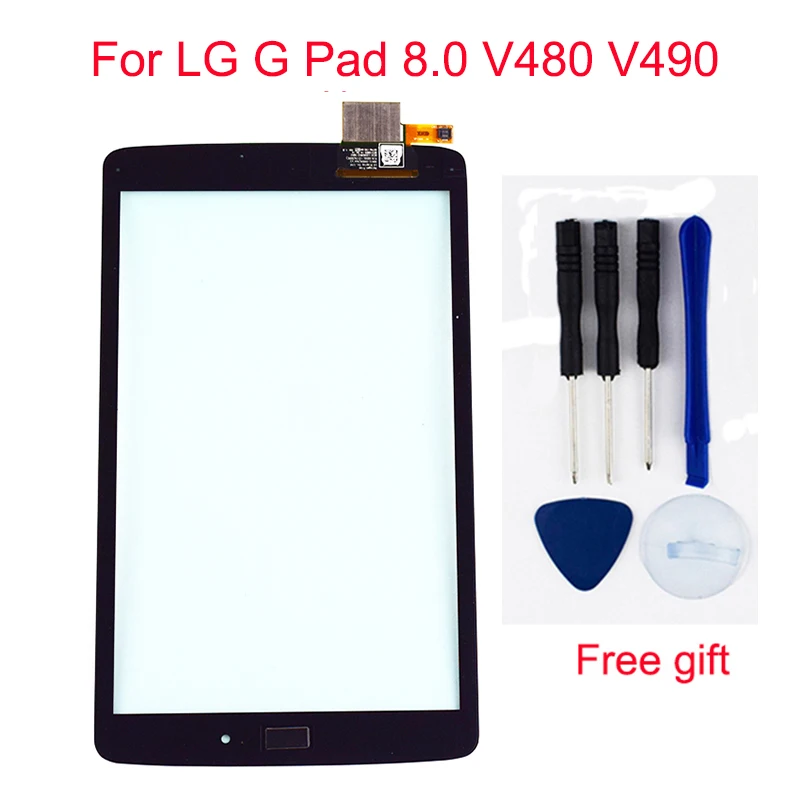 Черный для LG G Pad 8,0 V480 V490 дигитайзер сенсорный экран сенсорная панель стекло(без ЖК-дисплея монитора) Замена