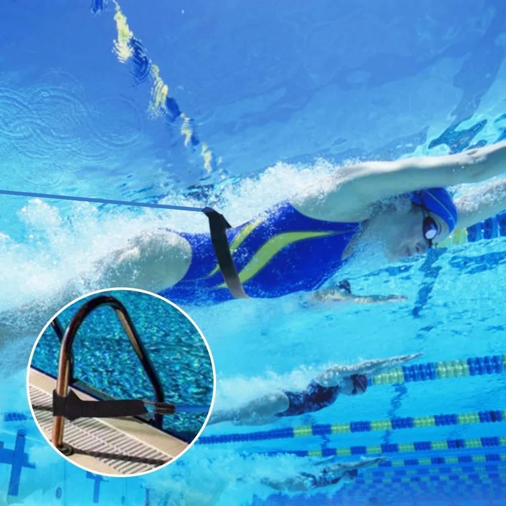 

Adjustable Swimming Belt Elastic Swim Belt for Swimming Training Accessories Safty Rope Swimming Pool Tools Latex Tubes Bands