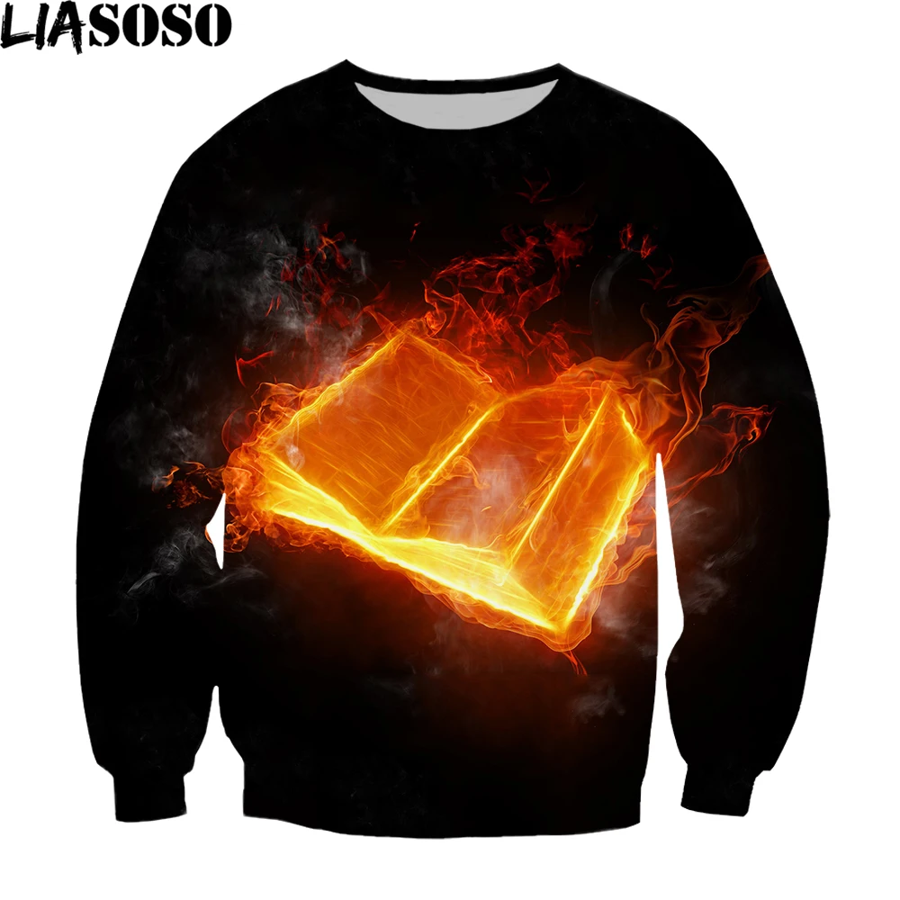 

Liaseo 2021 новый дизайн популярный 3D принт огонь Ele мужчины t Love Мужчины Женщины Мужчины ежедневный без кепки свитшоты пуловер спортивный костюм