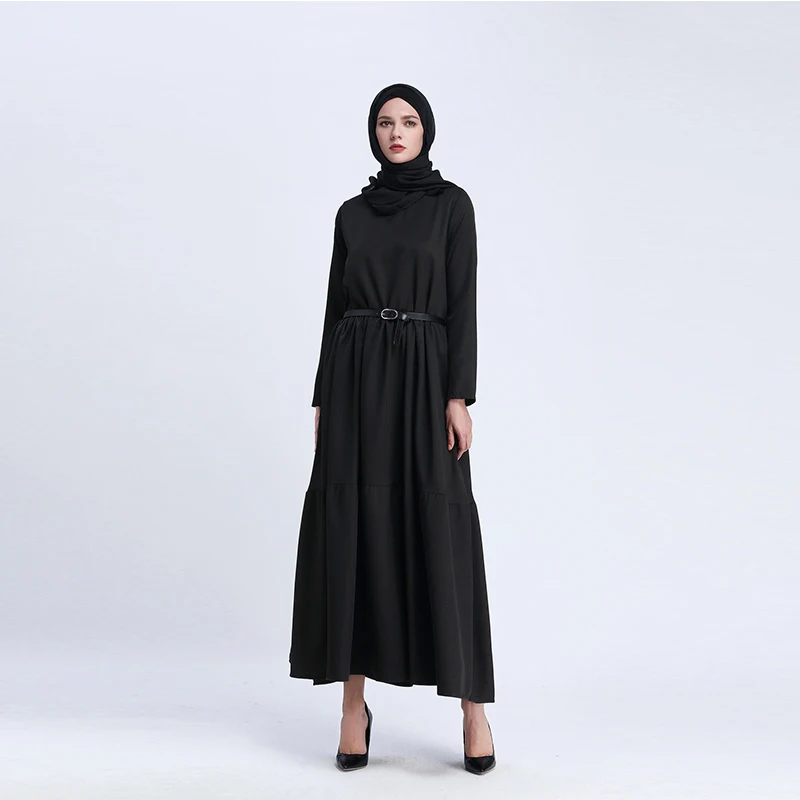Модная воздушная юбка мусульманское платье в индонезийском стиле Саудовская Аравия платье пакистанский костюм черный исламский халат Рам...