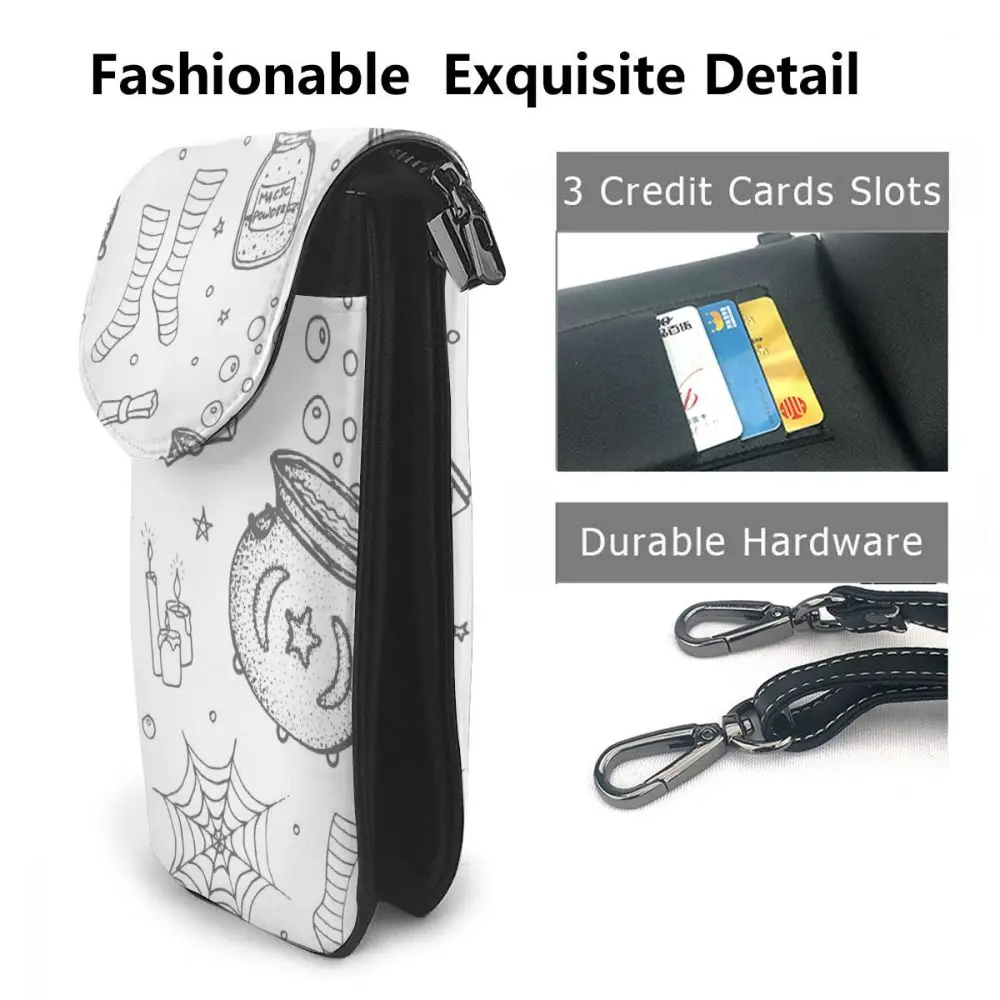 Модная сумка для телефона из искусственной кожи с принтом тыквы ведьмы шляпы |