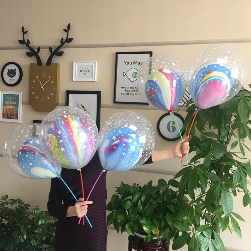 10 шт. Новый двухслойный воздушный шар со звездами и агатом Свадебный с днем