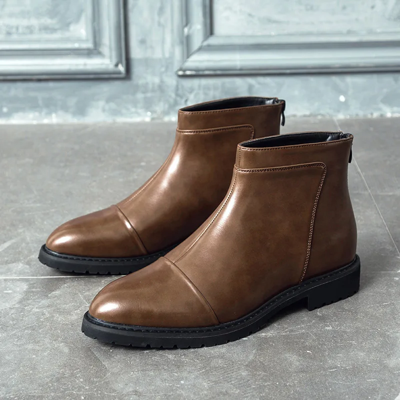 UPUPER/мужские Модельные ботильоны на молнии удобные ботинки Челси из