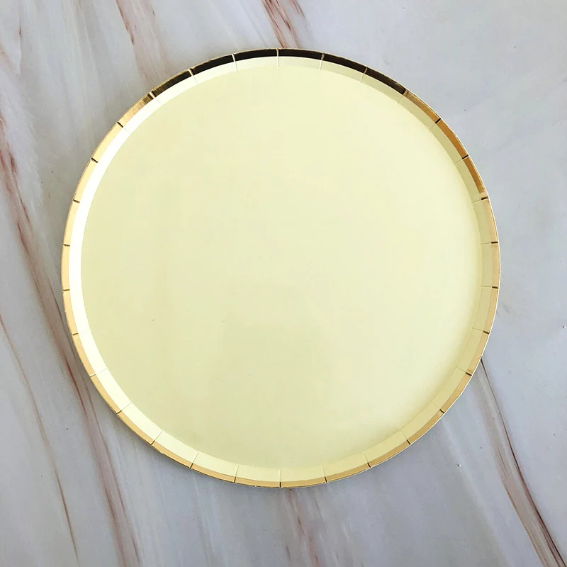 40 шт./компл. набор одноразовой посуды позолоченные салфетки чашки украшения для