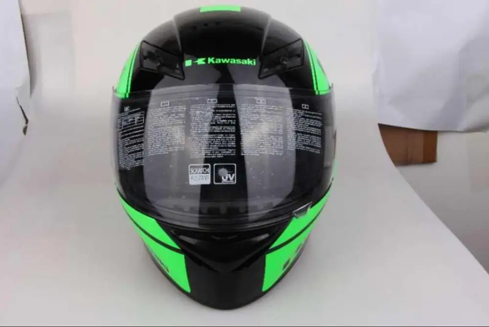 Мотоциклетный Профессиональный гоночный шлем для Kawasaki классический зеленый