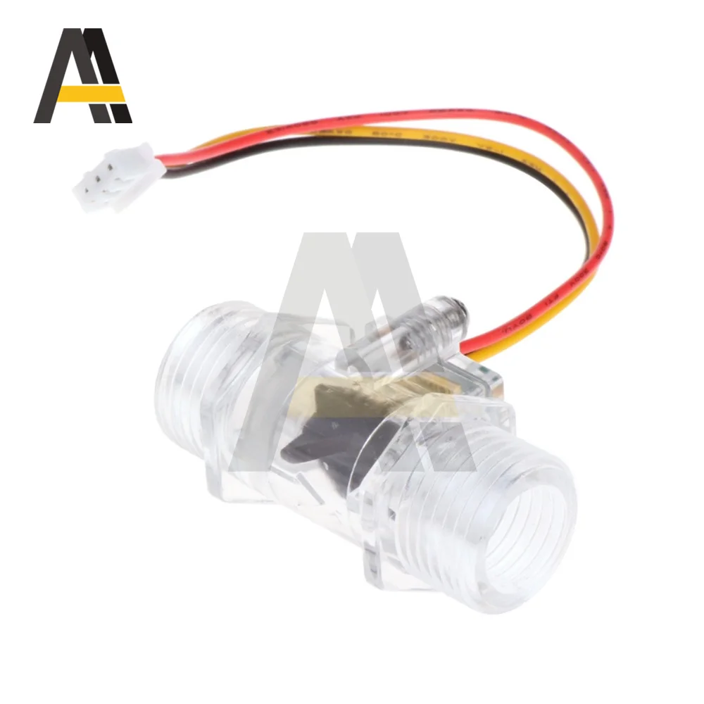 

DN15 Transparent Water Flow Sensor DC 5V 12V Water Flow Meter Measurement Hall Sensor Indicator Counter G1/2inch Copper