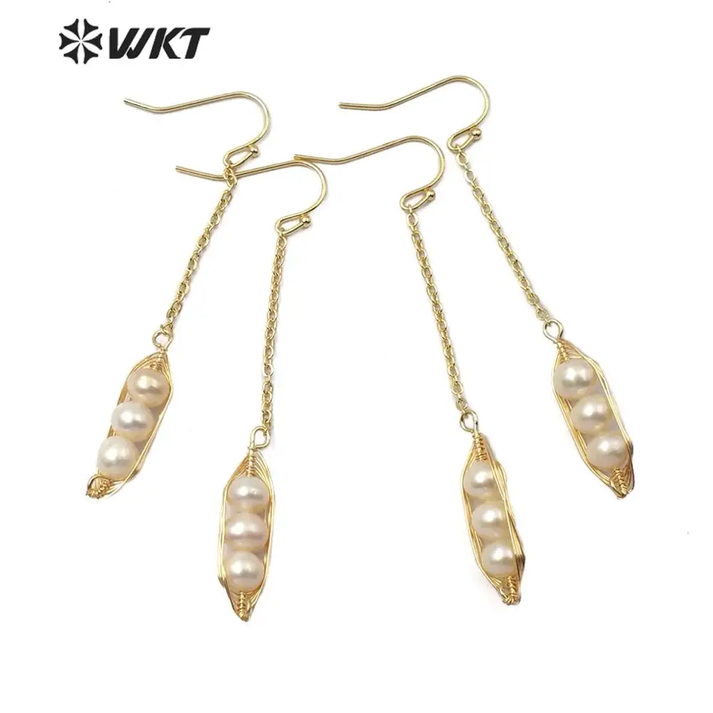 WT E584 серьги из натурального пресноводного жемчуга модные женские капли летние