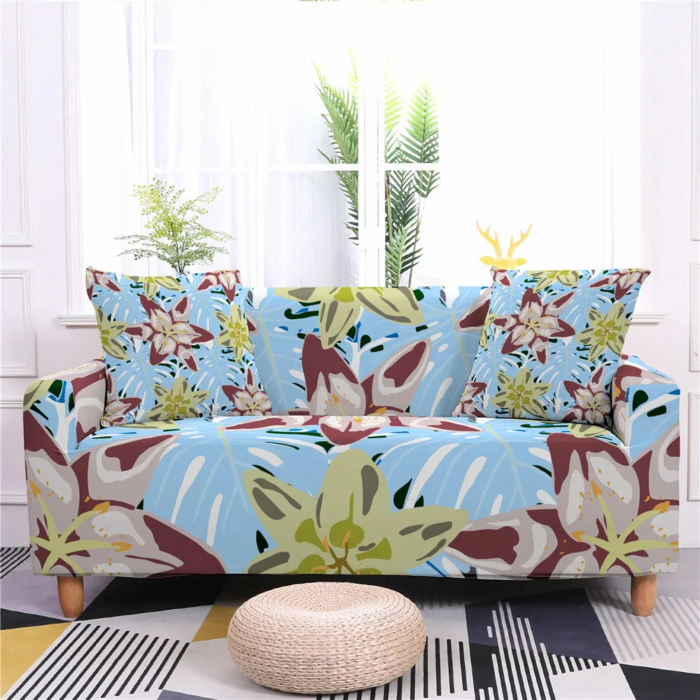 Эластичный чехол для дивана из спандекса с цветочным принтом декоративное