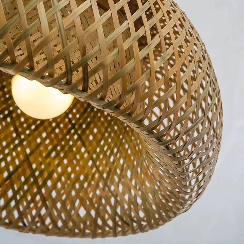 De bambú hecha a mano iluminación lámpara de Rota lámpara Retro Cafe Bar Lounge para restaurante jardín dormitorio PL-ZL-01