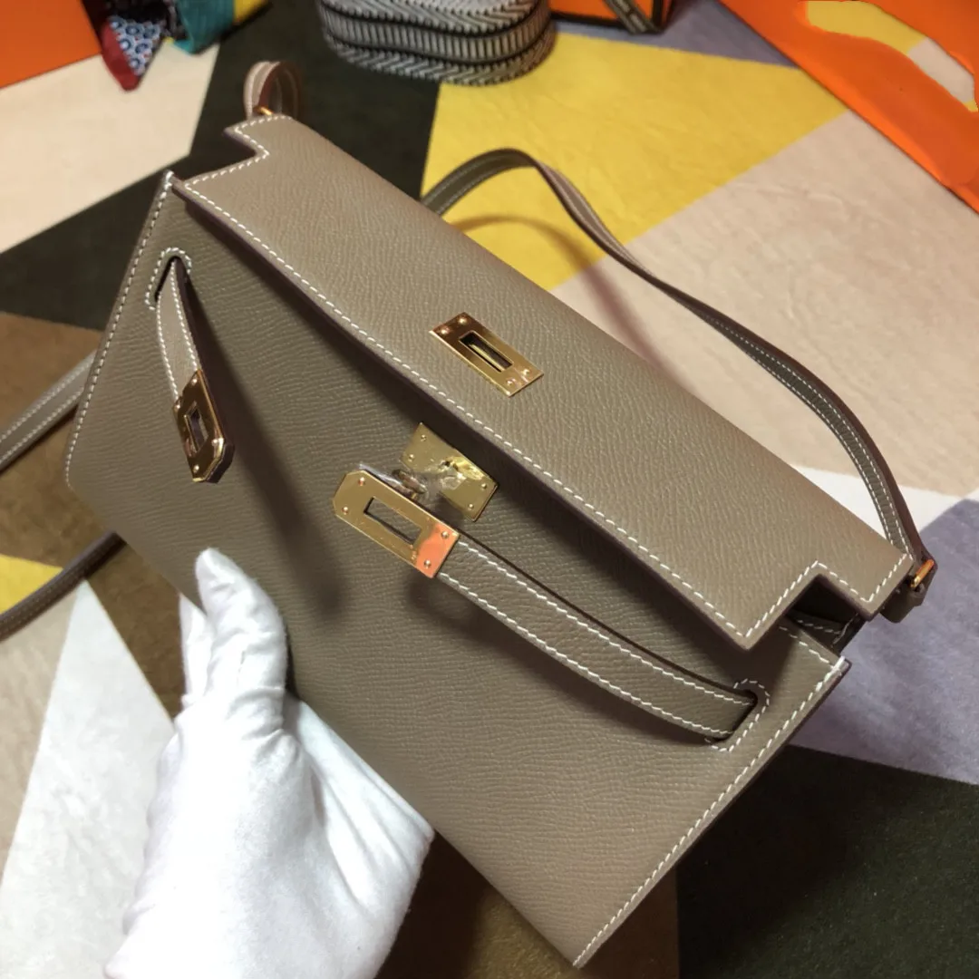 

DESIGNERS WALLET,Brand Purse,WOC Bag,Etoupe Color,Epsom Leather, Handmade Quality, Fast Delivery