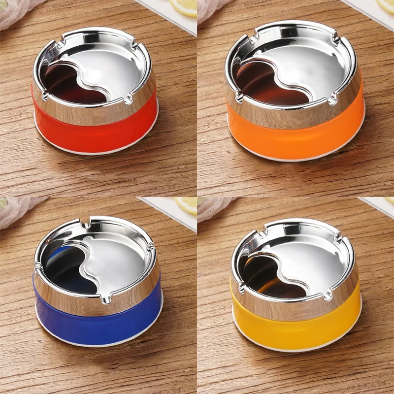 

Stainless Steel with Plastic Detachable Ashtrays Lid 360 Degree Free Flexible Rotating Corrosion Resistance Cigarette Ashtray