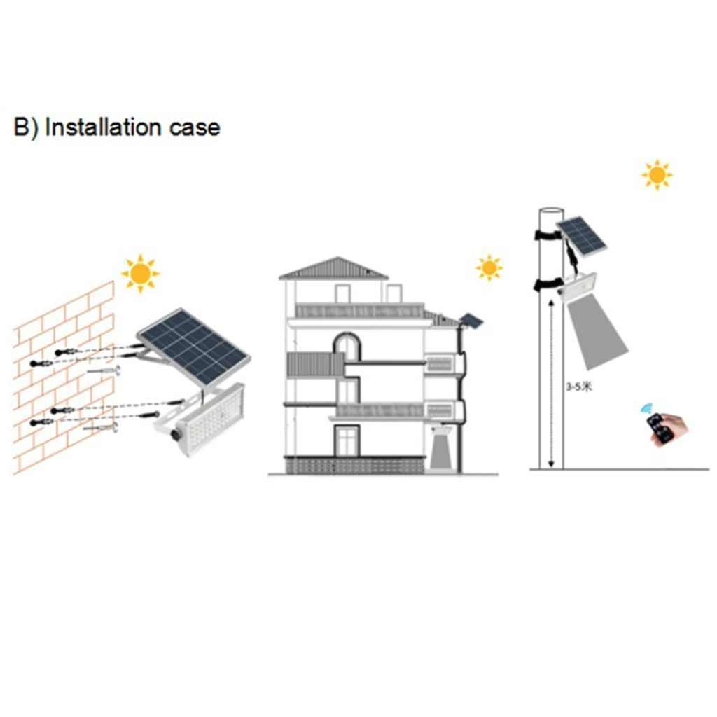 Уличная Светодиодная лампа на солнечной батарее с дистанционным управлением