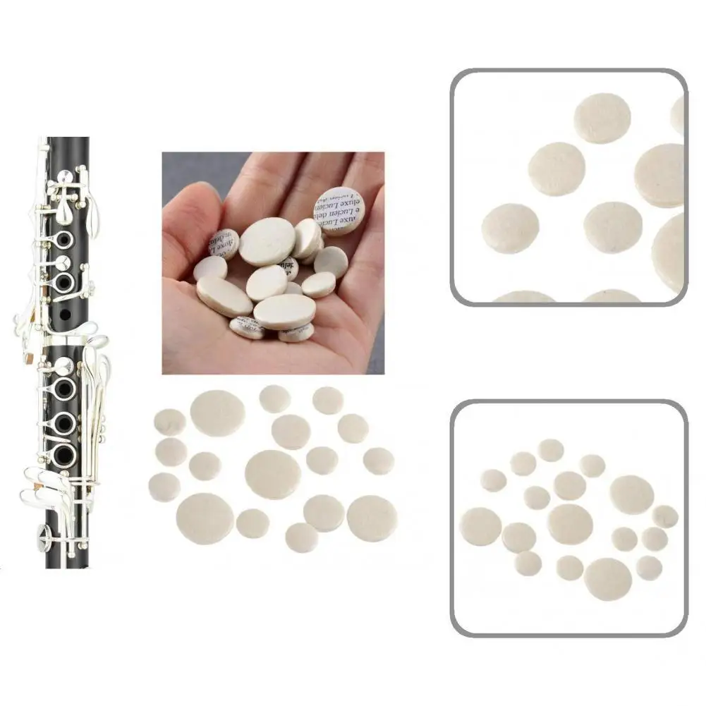 

Durable 17Pcs Premium Tuning Replacement Clarinet Pad White Clarinet Soundhole Cushion Harmless Woodwind Accessories