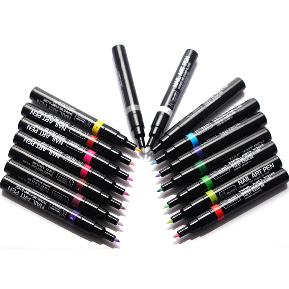 

16pcs 16 Colors 3D Nail Art Design Pen UV Dotting Drawing Painting Pen Salon Nail Art Tool