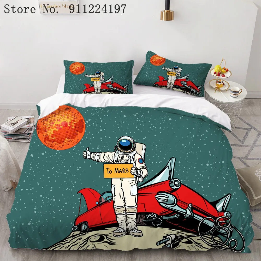 3D космонавта печать 3 шт. пододеяльник Стёганое одеяло декоративная наволочка на