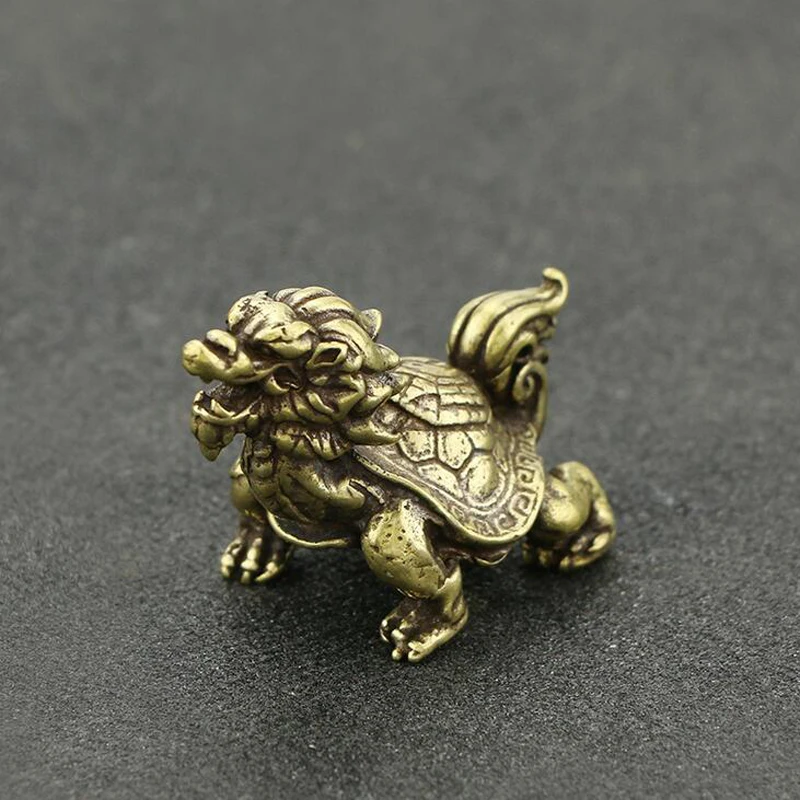 

Copper Dragon Turtle Figurines Chinese Fengshui Ornaments Statue