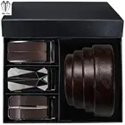 Роскошный набор мужских ремней в коробке, Коричневый мужской ремень из коровьей кожи, винтажный ремень с автоматической пряжкой, деловой пояс, подарок