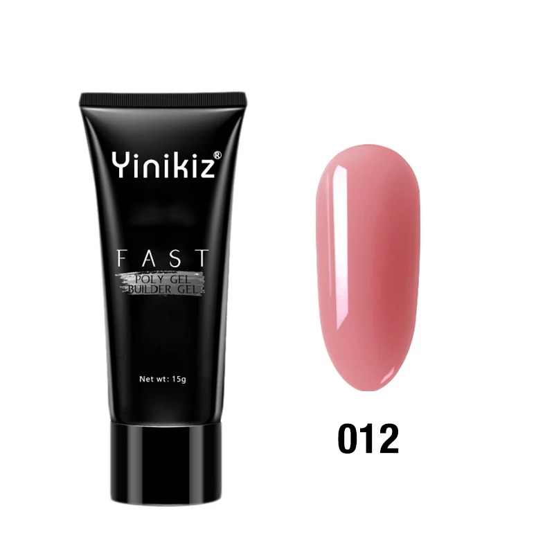 Color-012 Yinikiz полигель для ногтей акриловый гель акриловый ic полигель розовый белый металл с прозрачными кристаллами акриловый УФ-гель для наращивания - Цвет: Color-012